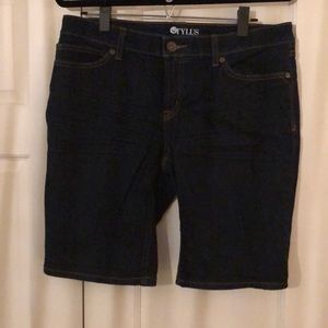 Mid Length Denim Shorts